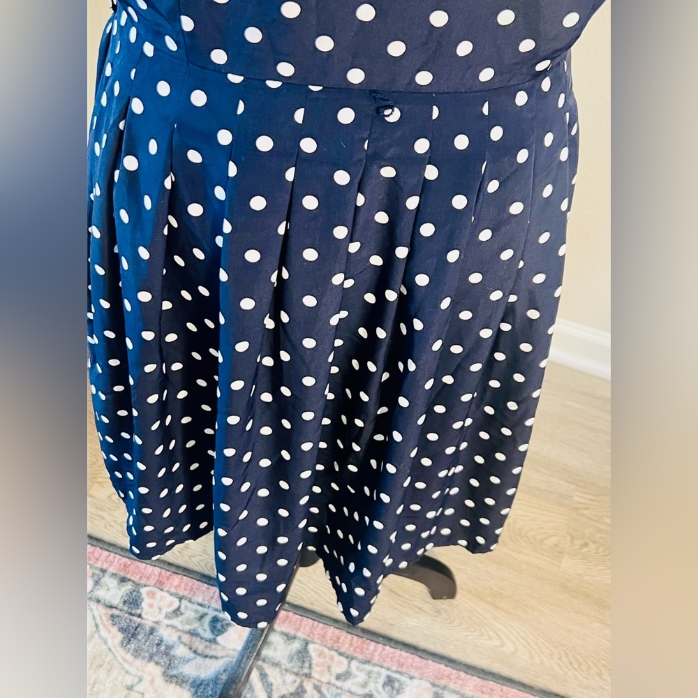 Lg Forever 21 Navy Polka Dot Dress - Picture 5 of 9